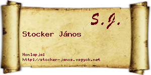 Stocker János névjegykártya