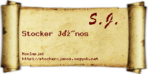 Stocker János névjegykártya